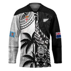 Fiji New Zealand Rugby Personalised Hockey Jersey Maori and Tapa Pattern - Aussie Hoodie
