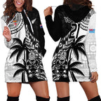 Custom Fiji New Zealand Hoodie Dress Maori mix Tapa Pattern Version