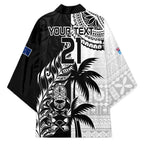 Fiji New Zealand Rugby Personalised Kimono Maori and Tapa Pattern - Aussie Hoodie