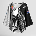Fiji New Zealand Rugby Personalised Kimono Sleeve Blouse Maori and Tapa Pattern - Aussie Hoodie
