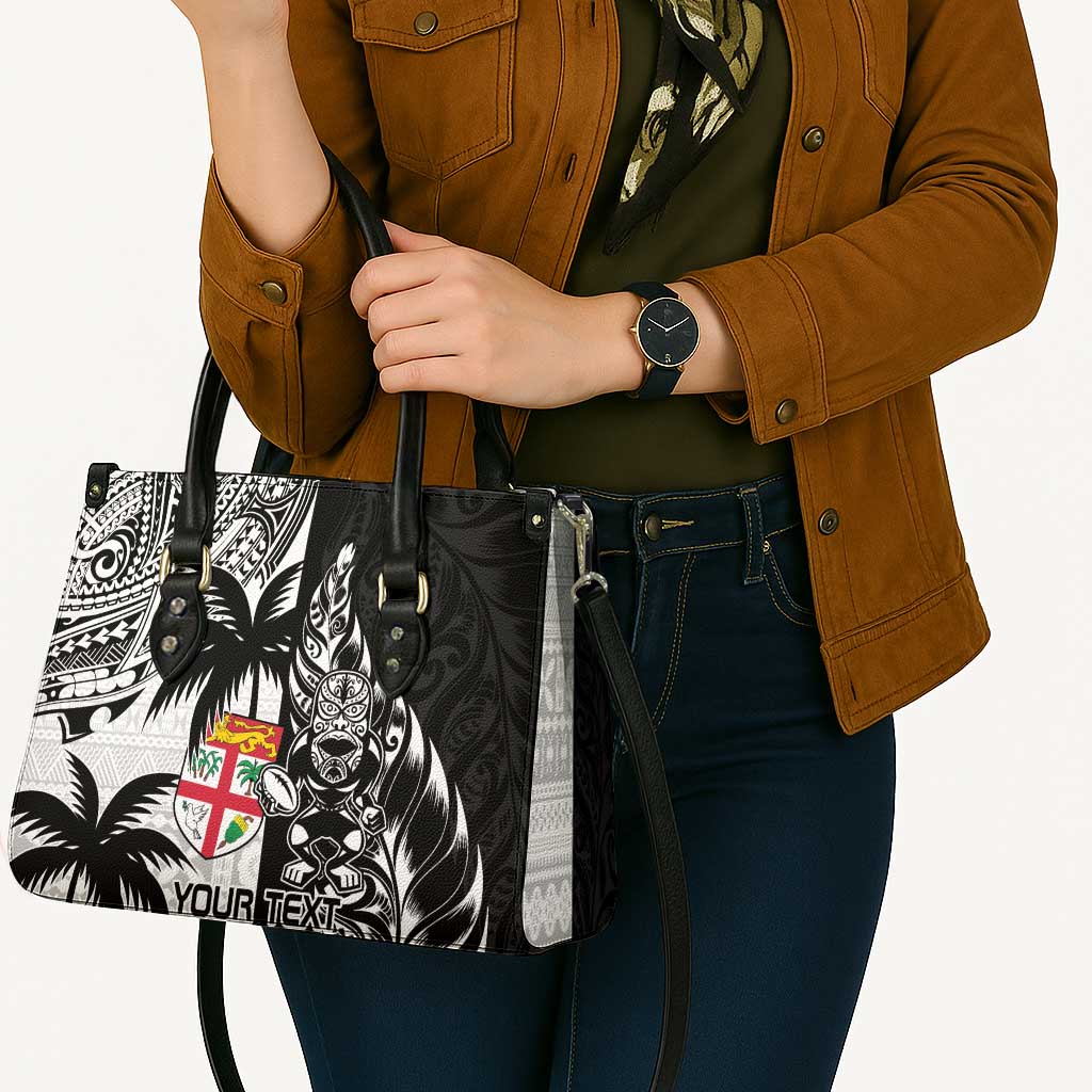 Fiji New Zealand Rugby Personalised Leather Bag Maori and Tapa Pattern - Aussie Hoodie