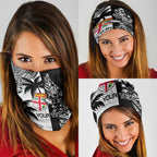 Fiji New Zealand Rugby Personalised Neck Gaiter Maori and Tapa Pattern LT9