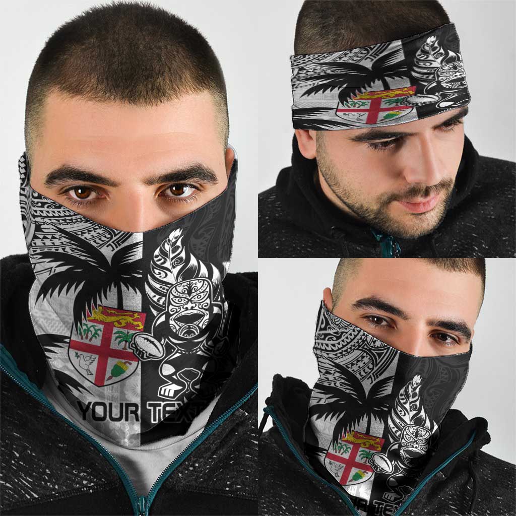 Fiji New Zealand Rugby Personalised Neck Gaiter Maori and Tapa Pattern LT9