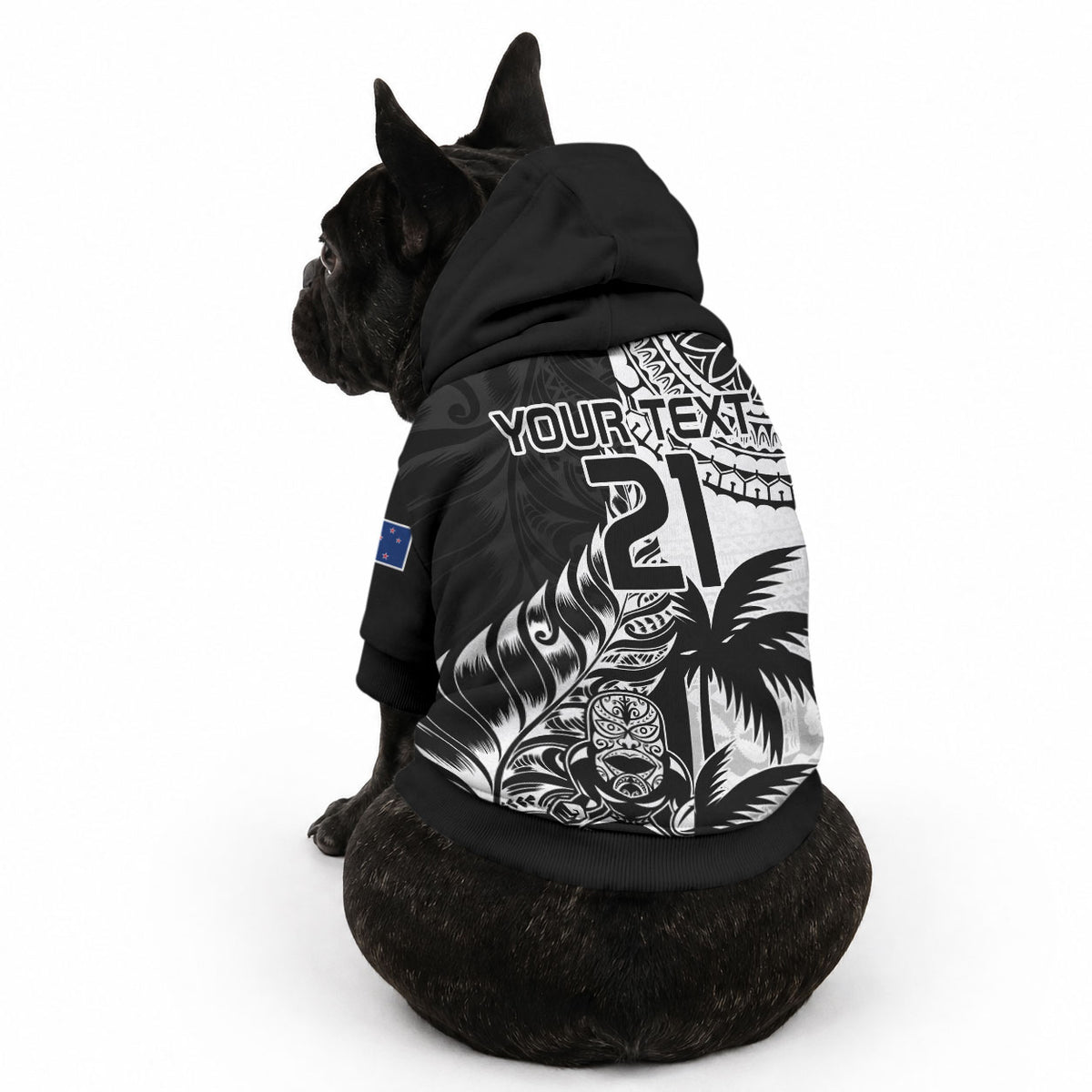 Custom Fiji New Zealand Pet Hoodie Maori mix Tapa Pattern Version
