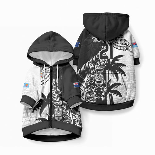 Custom Fiji New Zealand Pet Hoodie Maori mix Tapa Pattern Version