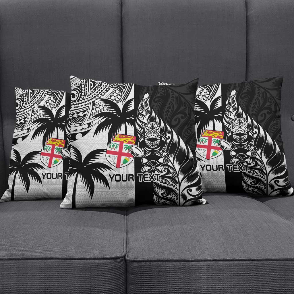 Fiji New Zealand Rugby Personalised Pillow Cover Maori and Tapa Pattern - Aussie Hoodie