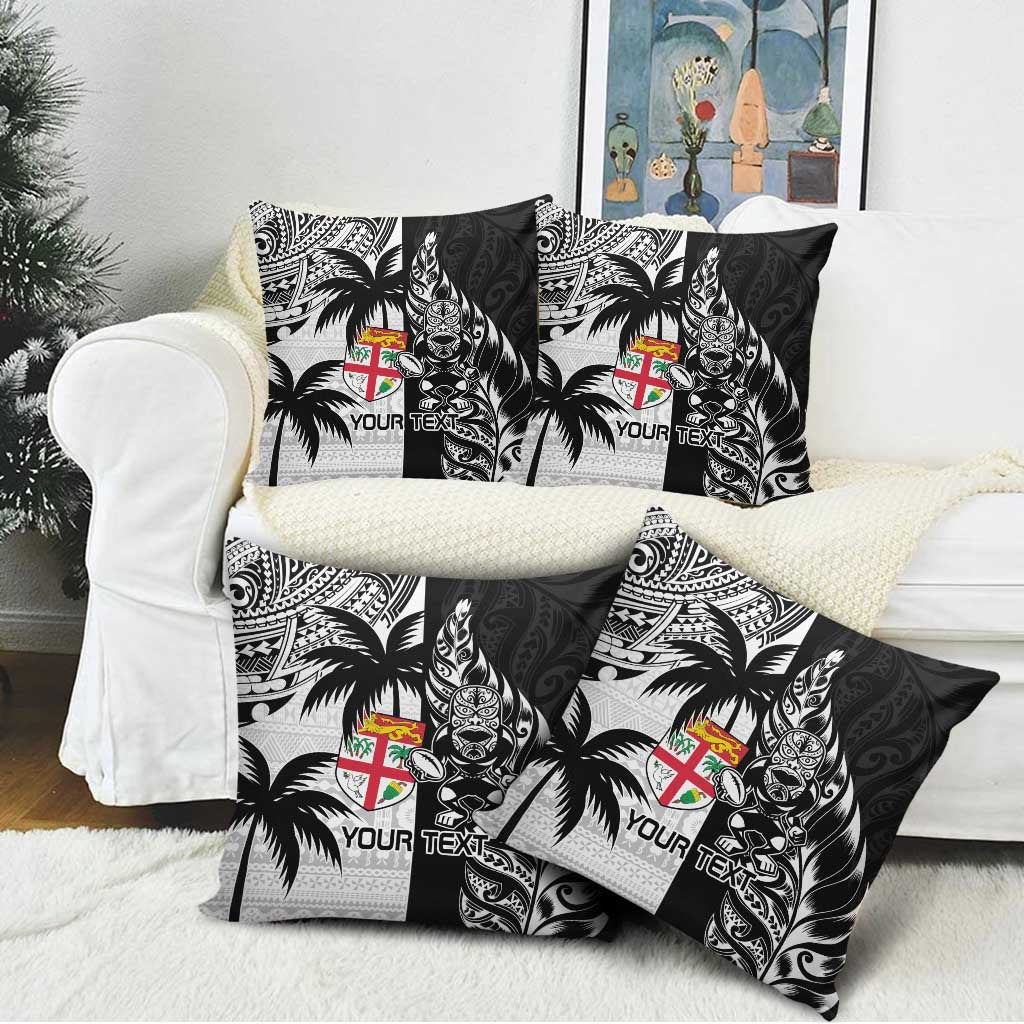 Fiji New Zealand Rugby Personalised Pillow Cover Maori and Tapa Pattern - Aussie Hoodie