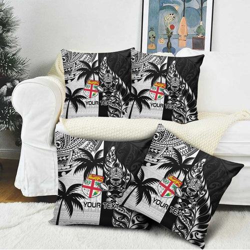 Fiji New Zealand Rugby Personalised Pillow Cover Maori and Tapa Pattern - Aussie Hoodie