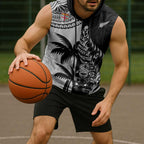 Fiji New Zealand Rugby Personalised Sleeveless Hoodie Maori and Tapa Pattern - Aussie Hoodie