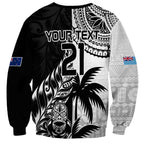 Custom Fiji New Zealand Sweatshirt Maori mix Tapa Pattern Version
