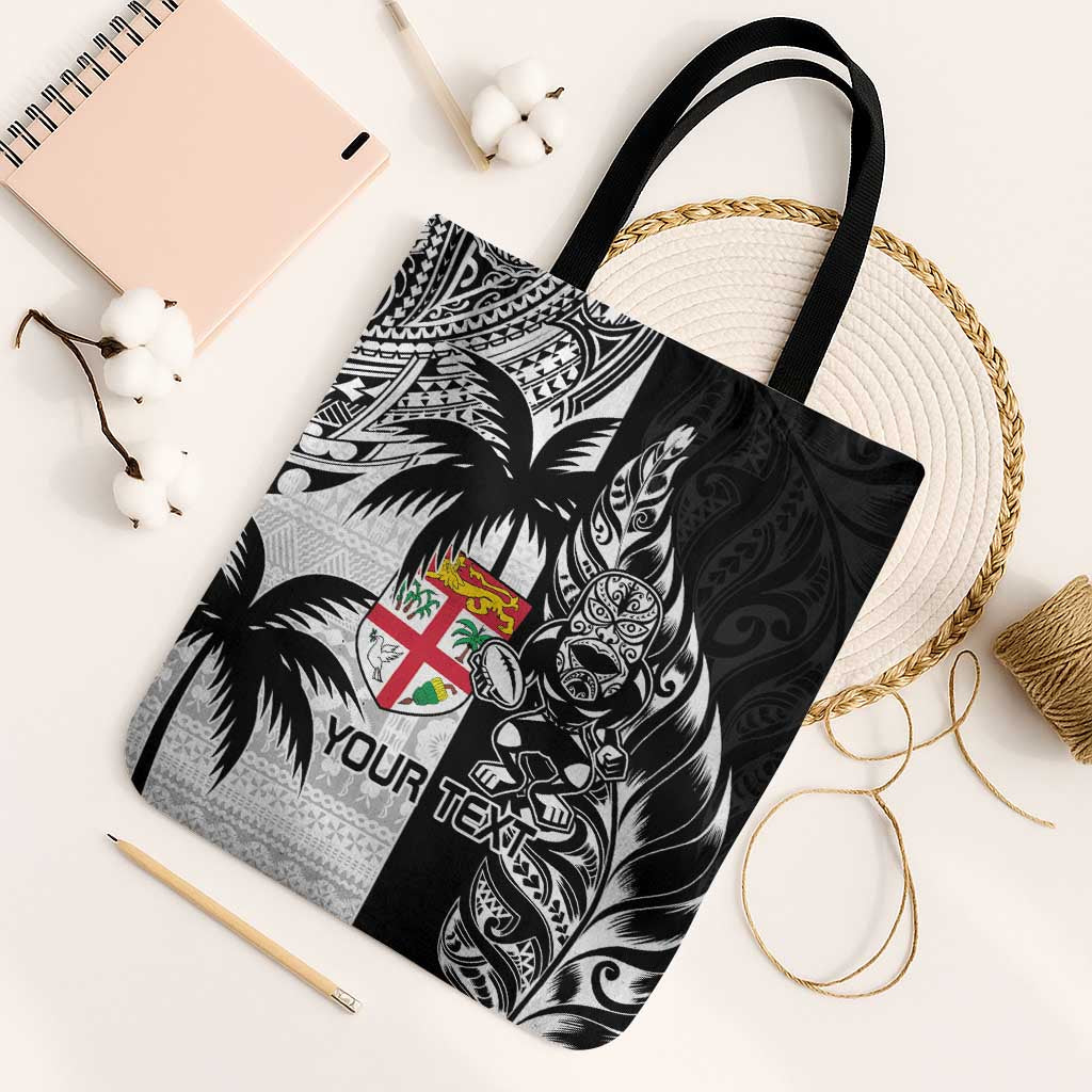Fiji New Zealand Rugby Personalised Tote Bag Maori and Tapa Pattern - Aussie Hoodie