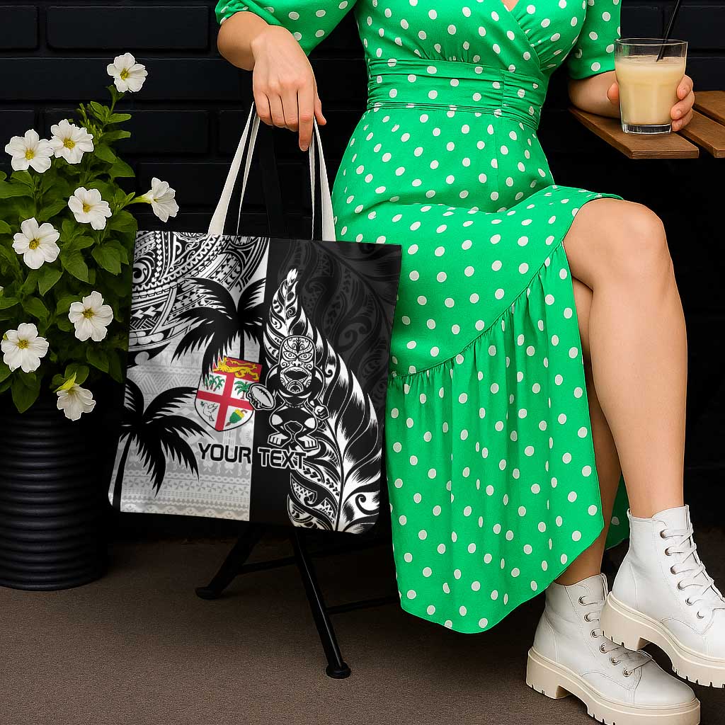 Fiji New Zealand Rugby Personalised Tote Bag Maori and Tapa Pattern - Aussie Hoodie