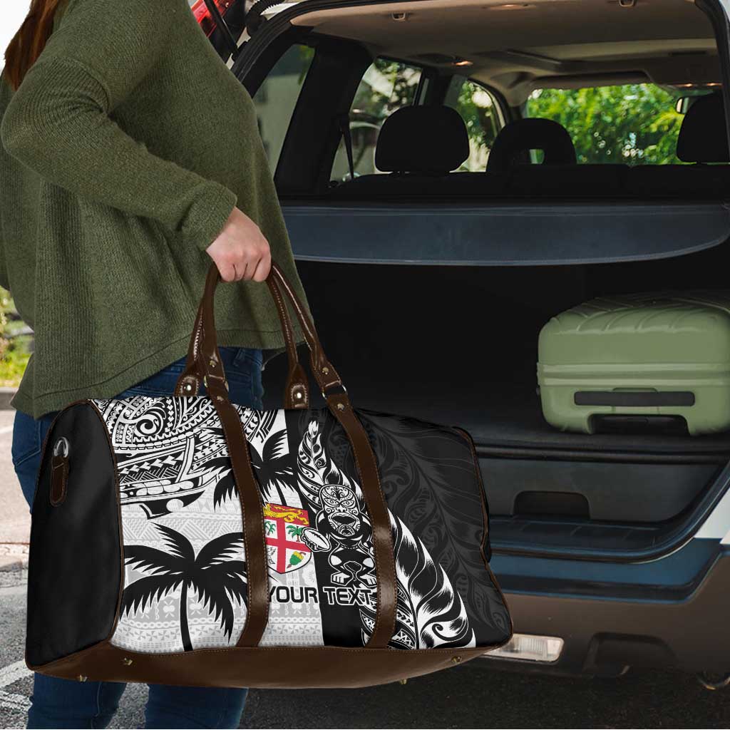 Fiji New Zealand Rugby Personalised Travel Bag Maori and Tapa Pattern - Aussie Hoodie