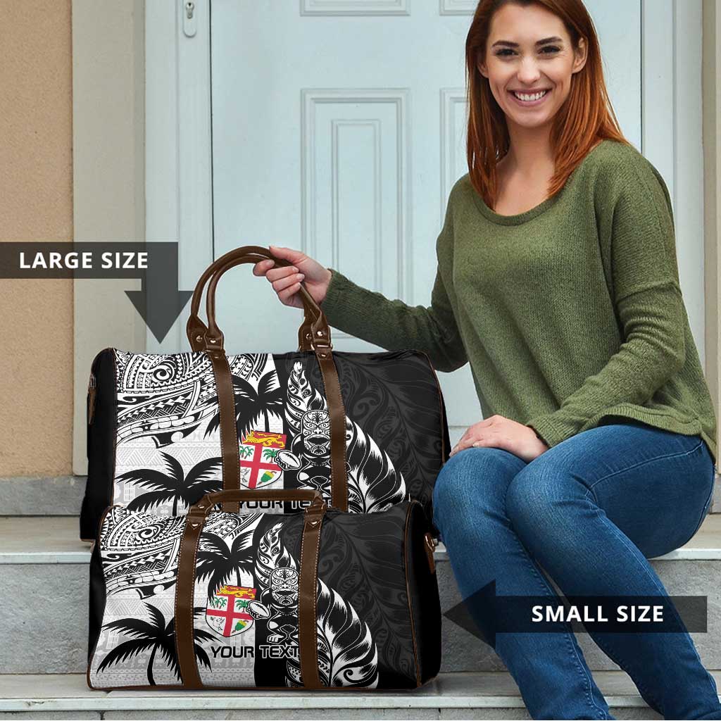 Fiji New Zealand Rugby Personalised Travel Bag Maori and Tapa Pattern - Aussie Hoodie