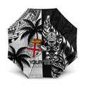 Fiji New Zealand Rugby Personalised Umbrella Maori and Tapa Pattern - Aussie Hoodie