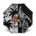 Fiji New Zealand Rugby Personalised Umbrella Maori and Tapa Pattern - Aussie Hoodie