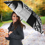 Fiji New Zealand Rugby Personalised Umbrella Maori and Tapa Pattern - Aussie Hoodie
