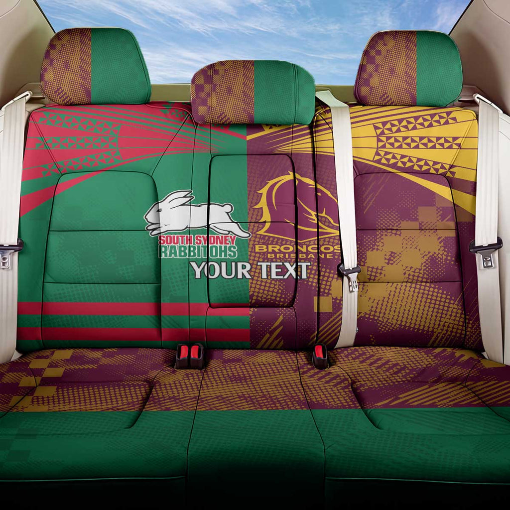 Custom NRL Rabbitohs and Broncos Back Car Seat Cover Sporty Style
