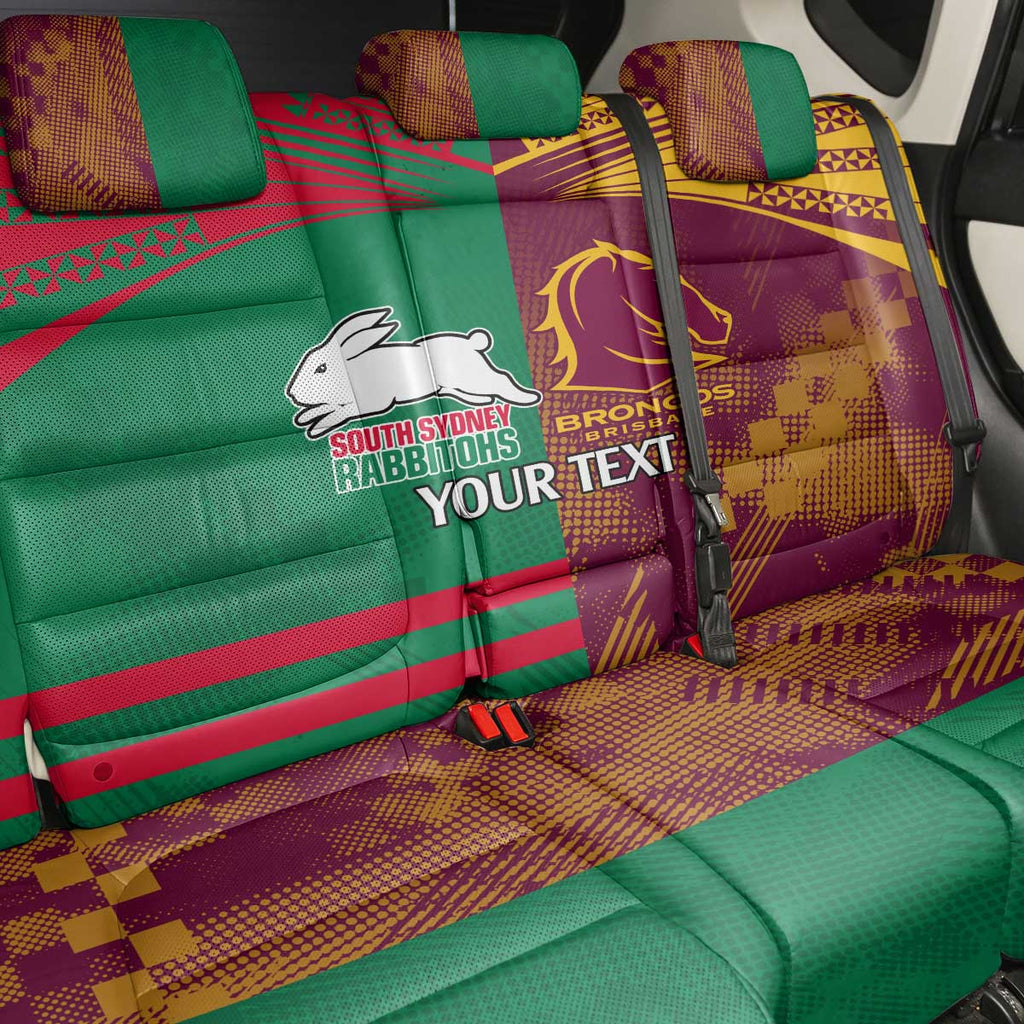 Custom NRL Rabbitohs and Broncos Back Car Seat Cover Sporty Style