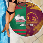 Custom NRL Rabbitohs and Broncos Beach Blanket Sporty Style