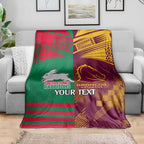 Custom NRL Rabbitohs and Broncos Blanket Sporty Style