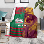 Custom NRL Rabbitohs and Broncos Blanket Sporty Style