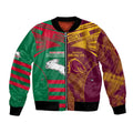 Custom NRL Rabbitohs and Broncos Bomber Jacket Sporty Style
