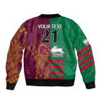 Custom NRL Rabbitohs and Broncos Bomber Jacket Sporty Style