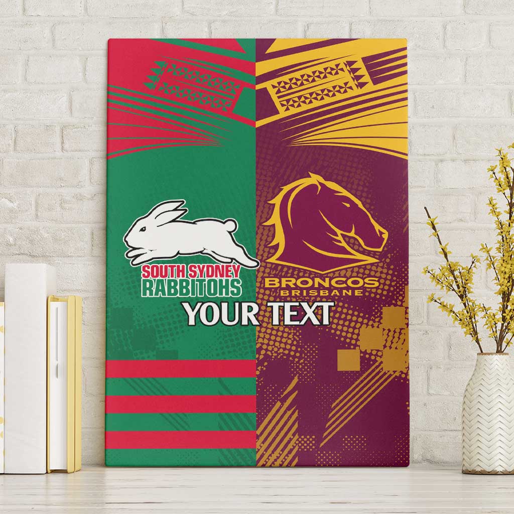 Custom NRL Rabbitohs and Broncos Canvas Wall Art Sporty Style