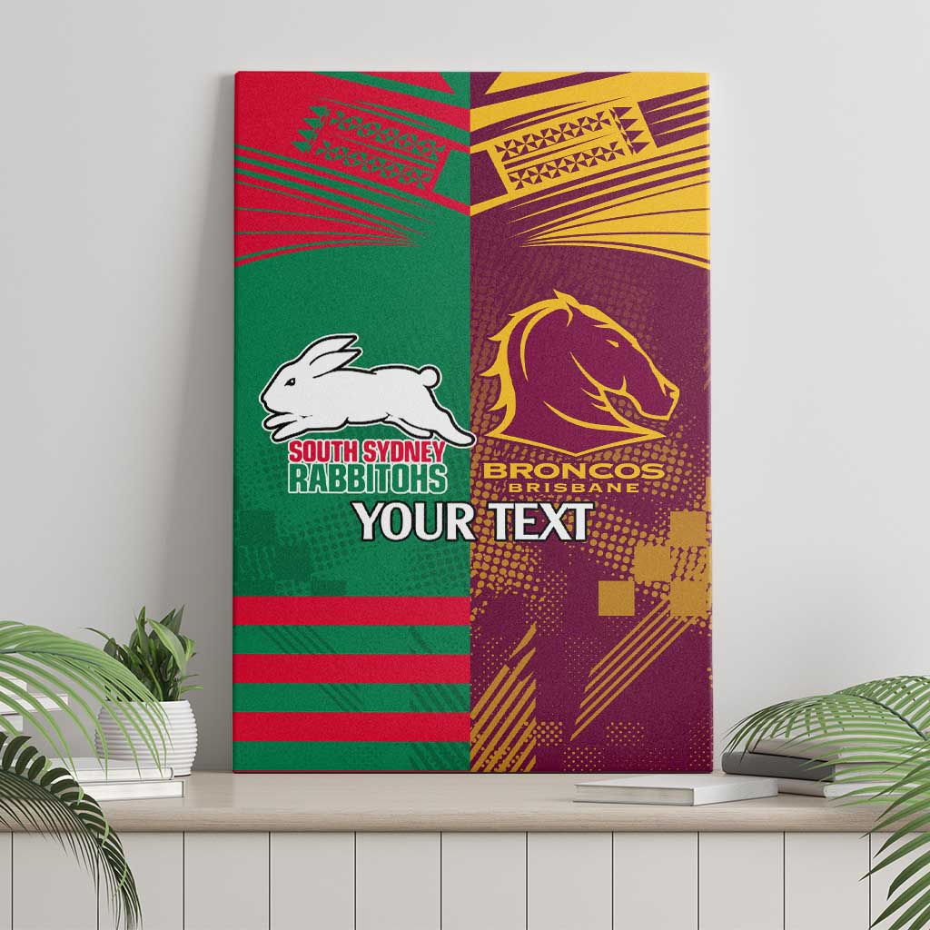 Custom NRL Rabbitohs and Broncos Canvas Wall Art Sporty Style