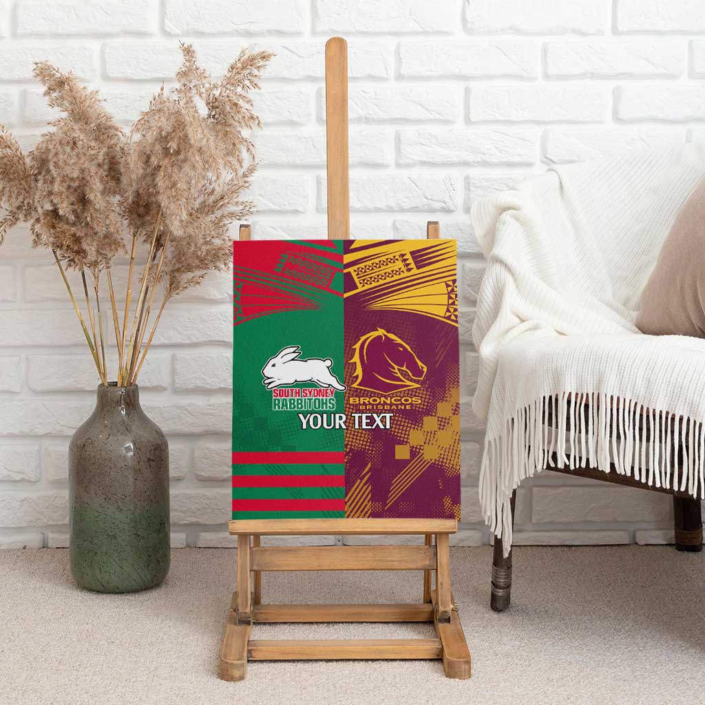 Custom NRL Rabbitohs and Broncos Canvas Wall Art Sporty Style