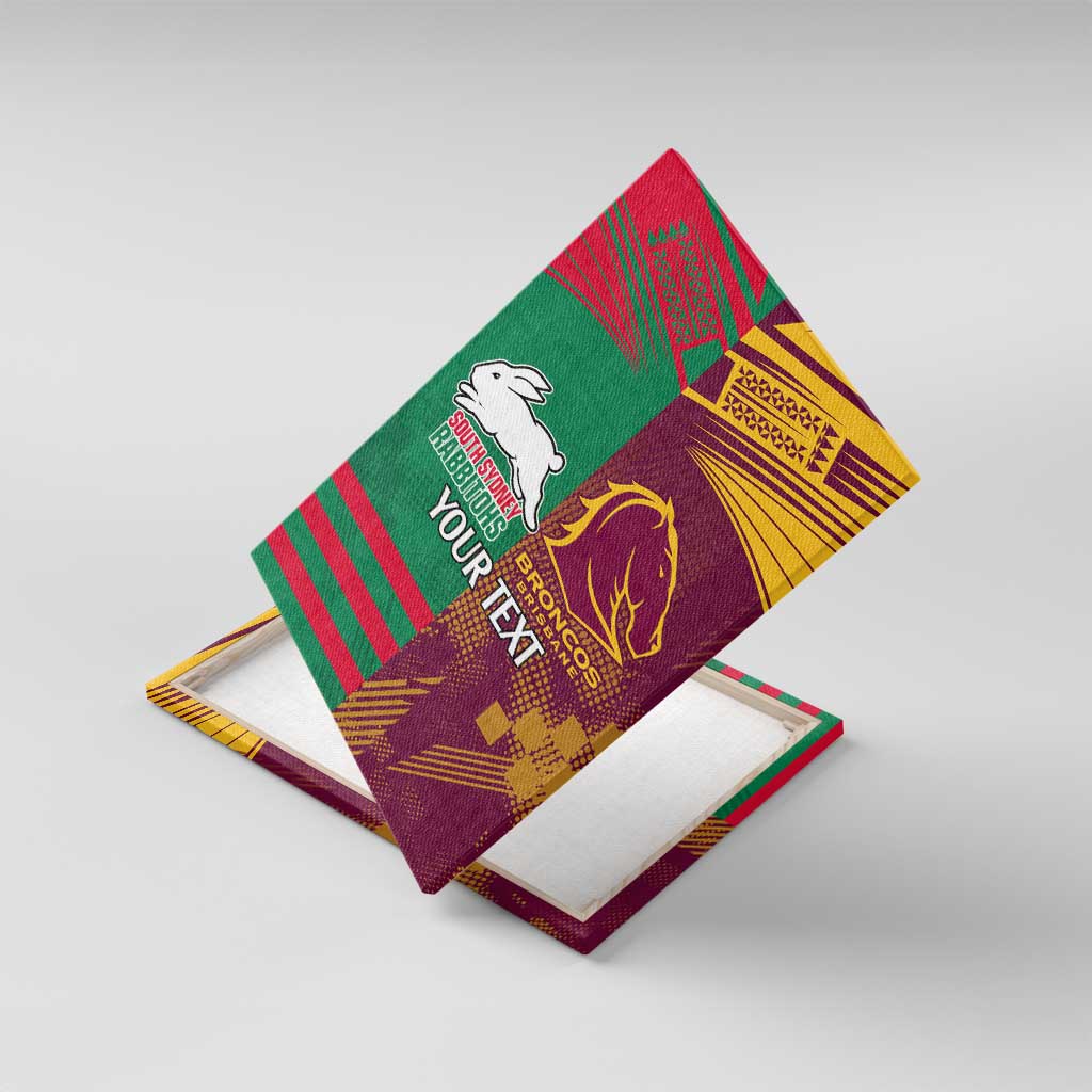 Custom NRL Rabbitohs and Broncos Canvas Wall Art Sporty Style