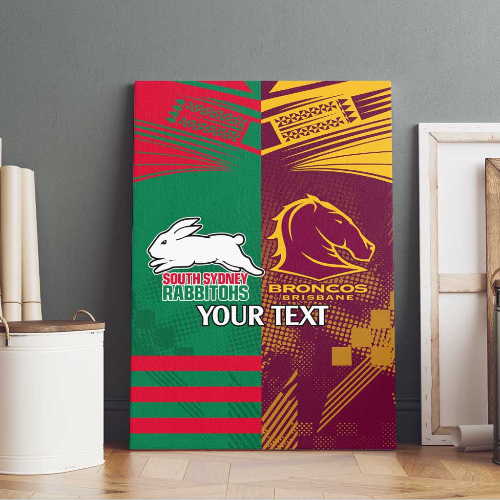 Custom NRL Rabbitohs and Broncos Canvas Wall Art Sporty Style