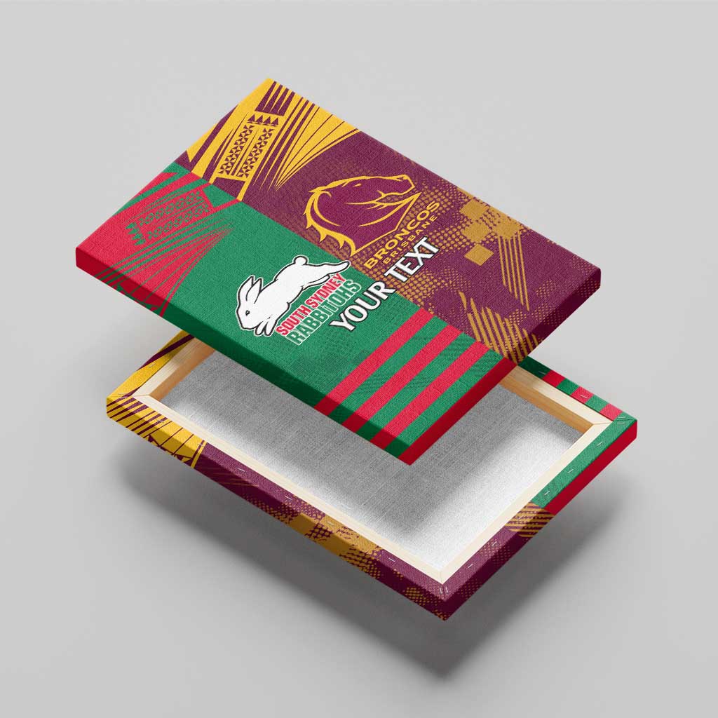 Custom NRL Rabbitohs and Broncos Canvas Wall Art Sporty Style