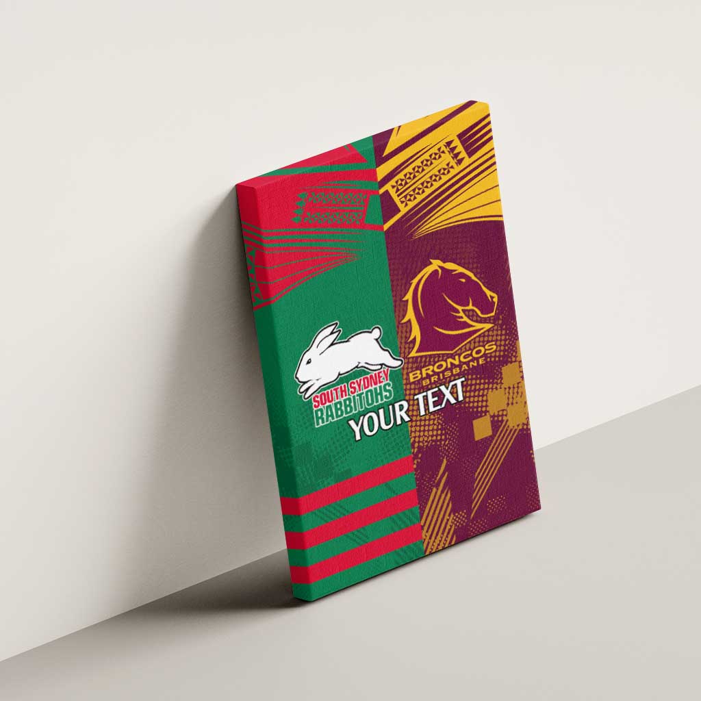 Custom NRL Rabbitohs and Broncos Canvas Wall Art Sporty Style