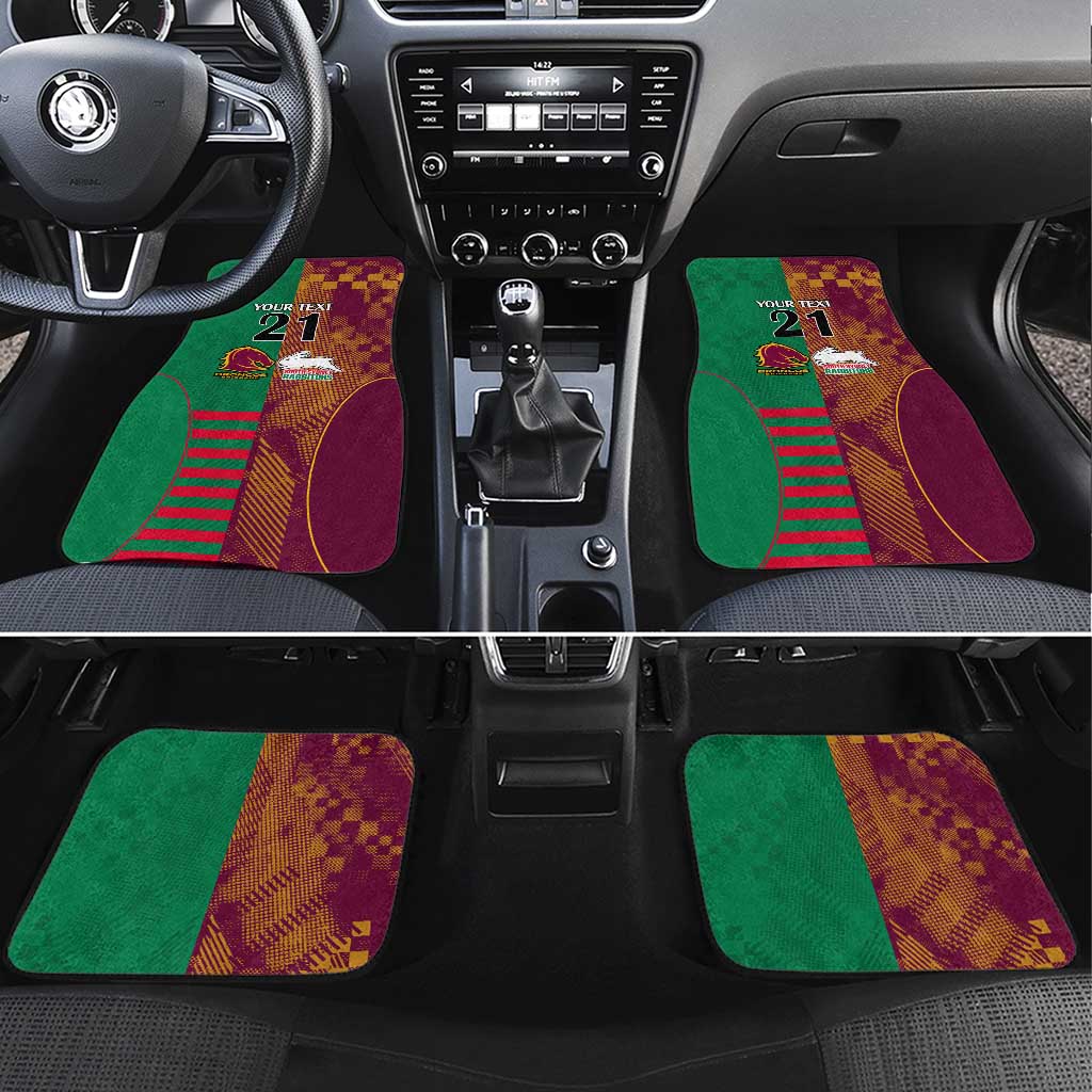 Custom NRL Rabbitohs and Broncos Car Mats Sporty Style