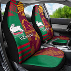 Custom NRL Rabbitohs and Broncos Car Seat Cover Sporty Style