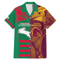 Custom NRL Rabbitohs and Broncos Family Matching Mermaid Dress and Hawaiian Shirt Sporty Style