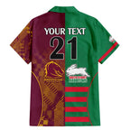 Custom NRL Rabbitohs and Broncos Family Matching Mermaid Dress and Hawaiian Shirt Sporty Style
