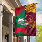 Custom NRL Rabbitohs and Broncos Garden Flag Sporty Style