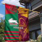 Custom NRL Rabbitohs and Broncos Garden Flag Sporty Style