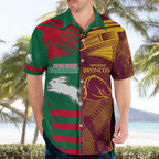 Custom NRL Rabbitohs and Broncos Hawaiian Shirt Sporty Style