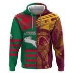 Custom NRL Rabbitohs and Broncos Hoodie Sporty Style