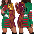 Custom NRL Rabbitohs and Broncos Hoodie Dress Sporty Style