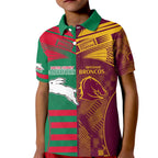 Custom NRL Rabbitohs and Broncos Kid Polo Shirt Sporty Style