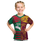 Custom NRL Rabbitohs and Broncos Kid T Shirt Sporty Style