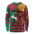 Custom NRL Rabbitohs and Broncos Long Sleeve Shirt Sporty Style