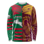 Custom NRL Rabbitohs and Broncos Long Sleeve Shirt Sporty Style