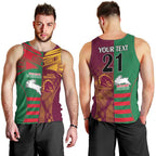 Custom NRL Rabbitohs and Broncos Men Tank Top Sporty Style