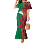 Custom NRL Rabbitohs and Broncos Mermaid Dress Sporty Style
